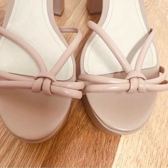 SCHUTZ Kelsie Nude Platform Strappy Sandal Block Heel Tan Beige Size‎ 10.5 New - Picture 5 of 12